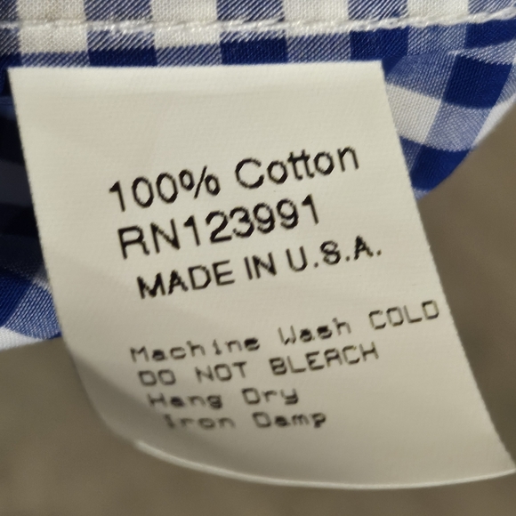 NWOT Gitman Brothers Gingham Plaid Button Down Shirt - Size 18.5" x 34" XXL - Picture 7 of 7